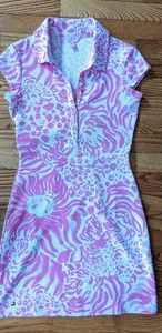 NWOT Lilly Pulitzer Rayna Printed Polo Dress Pink XXS